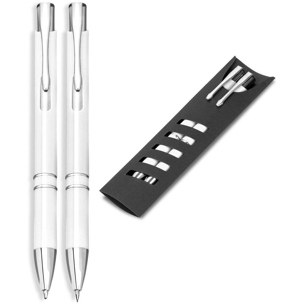 Electra Ball Pen & Pencil Set - Solid White