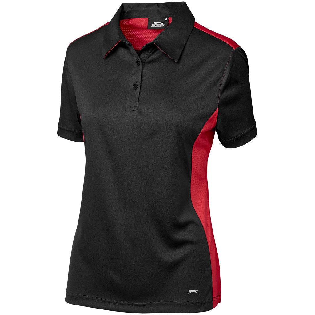 Ladies Glendower Golf Shirt - Black Red