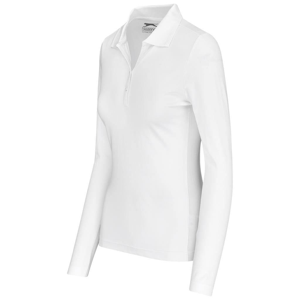 Ladies Long Sleeve Zenith Golf Shirt - White