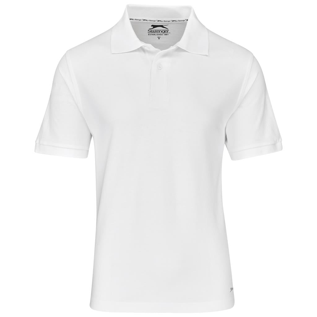 Mens Crest Golf Shirt - White
